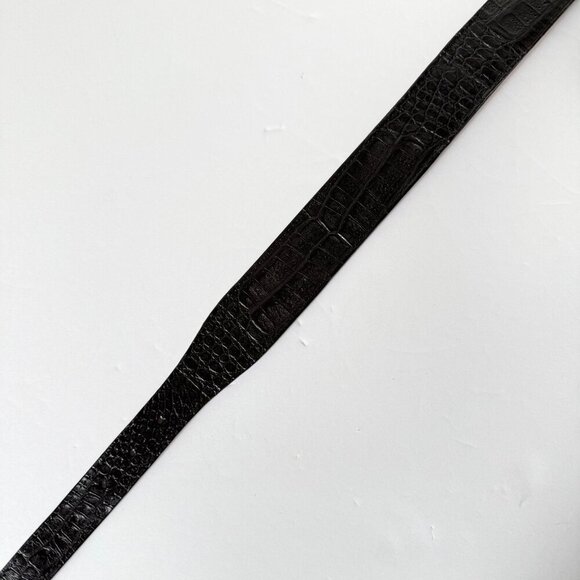 Rod Patrick RPM114 BLACK CAIMAN BELLY (C) Rod Patrick Boots Mens Western Belt 1.5 in Taper 40 Genuine Black Caiman Leather